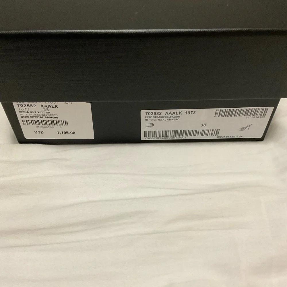 Saint Laurent Women's Liz Embellished High Heel Slide Sandals size 38 - Picture 15 of 16